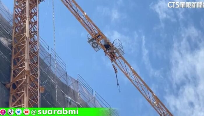 Demi Selamat Dari Razia Polisi, Nekad Manjat Crane Setinggi Lantai 20 Tanpa Pengaman