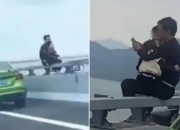 Sambil Gendong 3 Anaknya, Pria Ini Lakukan Aksi Percobaan Bundir! Videonya Viral