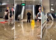 Yang Sedang di Singapore Hati-hati, Air Menggenangi Stasiun MRT Chinatown Penumpang Terpaksa Melewati Genangan