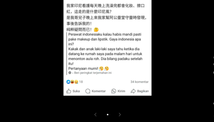 Duh, Bikin Geleng Kepala! Dandan Habis Mandi aja jadi Bahan Gosip di Grup Majikan di Taiwan, PMI Kena nih!