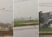 Tornado Terjang Sekinchan Malaysia, Hancurkan Rumah Puing-Puing Terbang