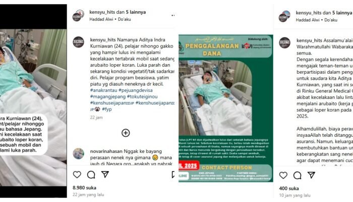 Aditya Indra Kurniawan Butuh Bantuan!! Pelajar Indonesia ini Tak Sadarkan Diri Usai Kecelakaan di Jepang