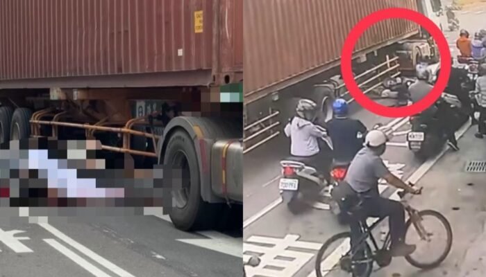Kecelakaan Maut di Tainan: Truk Kontainer Tabrak 3 Pengendara Motor, 1 Korban Tewas Tergilas