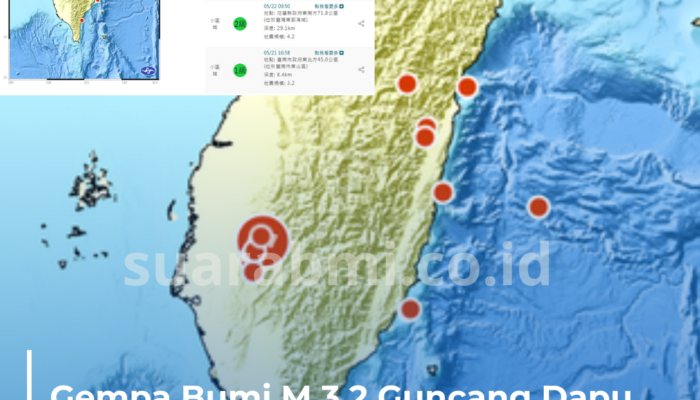 Gempa Bumi M 3,2 Guncang Dapu, Chiayi