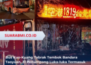 Bus Kuo-Kuang Tabrak Tembok Bandara Taoyuan, 31 Penumpang Luka-luka Termasuk Warga Asing