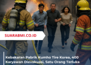 Kebakaran Pabrik Kumho Tire Korea, 400 Karyawan Dievakuasi, Satu Orang Terluka