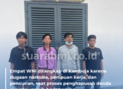4 WNI Ditangkap di Kamboja, Diduga Terlibat Narkoboy dan Penipuan Lowongan Kerja