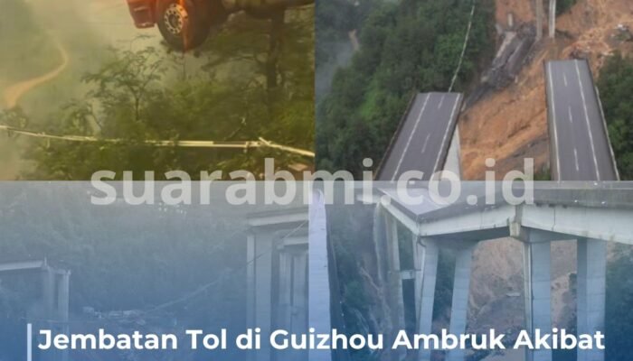 Detik-detik Jembatan Tol di Guizhou Ambruk, Truk Gantung di Ujung Jurang dan Sopir di Balik Kemudi