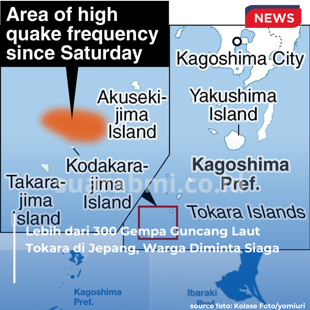Lebih dari 300 Gempa Guncang Laut Tokara di Jepang, Warga Diminta Siaga