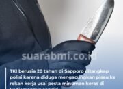 TKI di Jepang Diduga Acungkan Pisau ke Rekannya setelah Pesta Miras, TKP di Sapporo