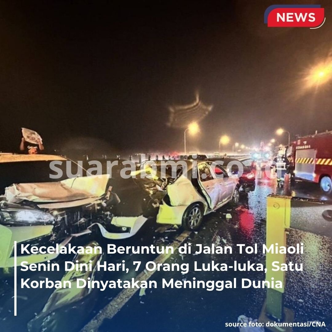 Tragedi di Miaoli: 1 Tewas, 7 Luka-luka dalam Tabrakan Beruntun di Jalan Tol