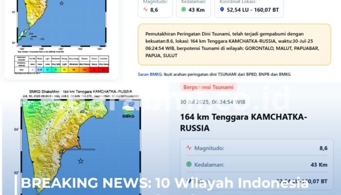 Breaking News: Gempa 8,7 Rusia Picu Potensi Tsunami ke Indonesia, Ini 10 Wilayah Terdampak!