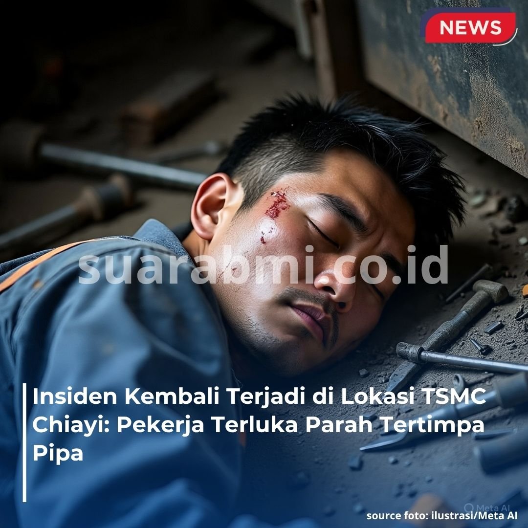 Pekerja Tertimpa Pipa dari Ketinggian di Proyek TSMC Chiayi, Alami Cedera Serius