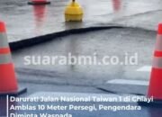 Tanah Ambles di Jalan Nasional Taiwan 1 Chiayi, Dua Jalur Ditutup Darurat