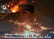 Kebakaran Melanda Pabrik Plastik Changhua Taiwan, Menyebabkan Asap Hitam Tebal Terlihat Hingga 10 Kilometer Jauhnya