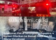 Flat Terbakar di Serangoon, Api Diduga Berasal dari Kamar Tidur, 4 Korban Dilarikan ke Rumah Sakit