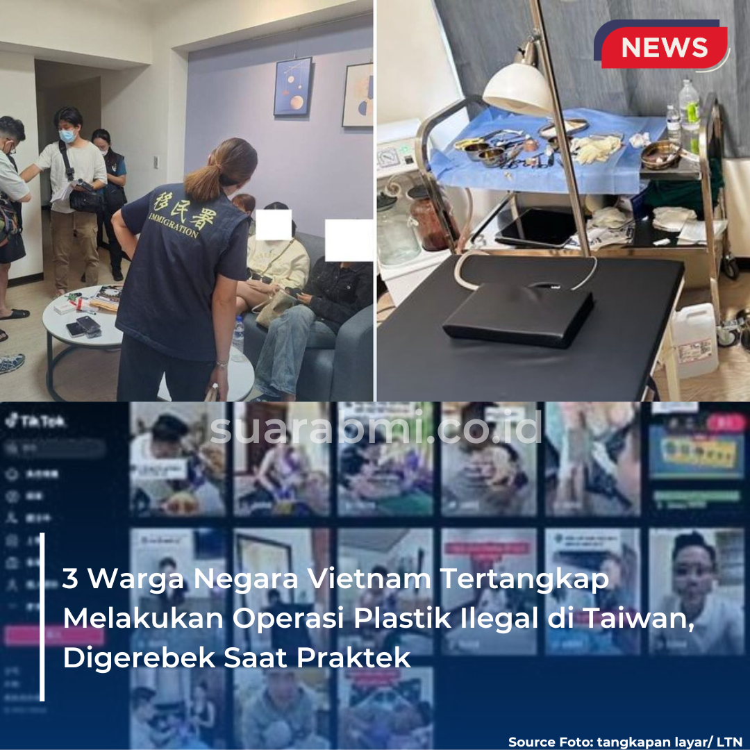 3 Warga Negara Vietnam Tertangkap Melakukan Operasi Plastik Ilegal di Taiwan, Digerebek Saat Praktek