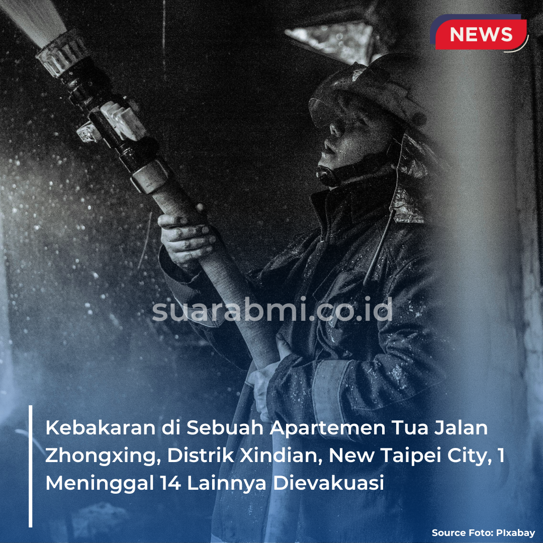 Kebakaran di Sebuah Apartemen Tua Jalan Zhongxing, Distrik Xindian, New Taipei City, 1 Meninggal 14 Lainnya Dievakuasi