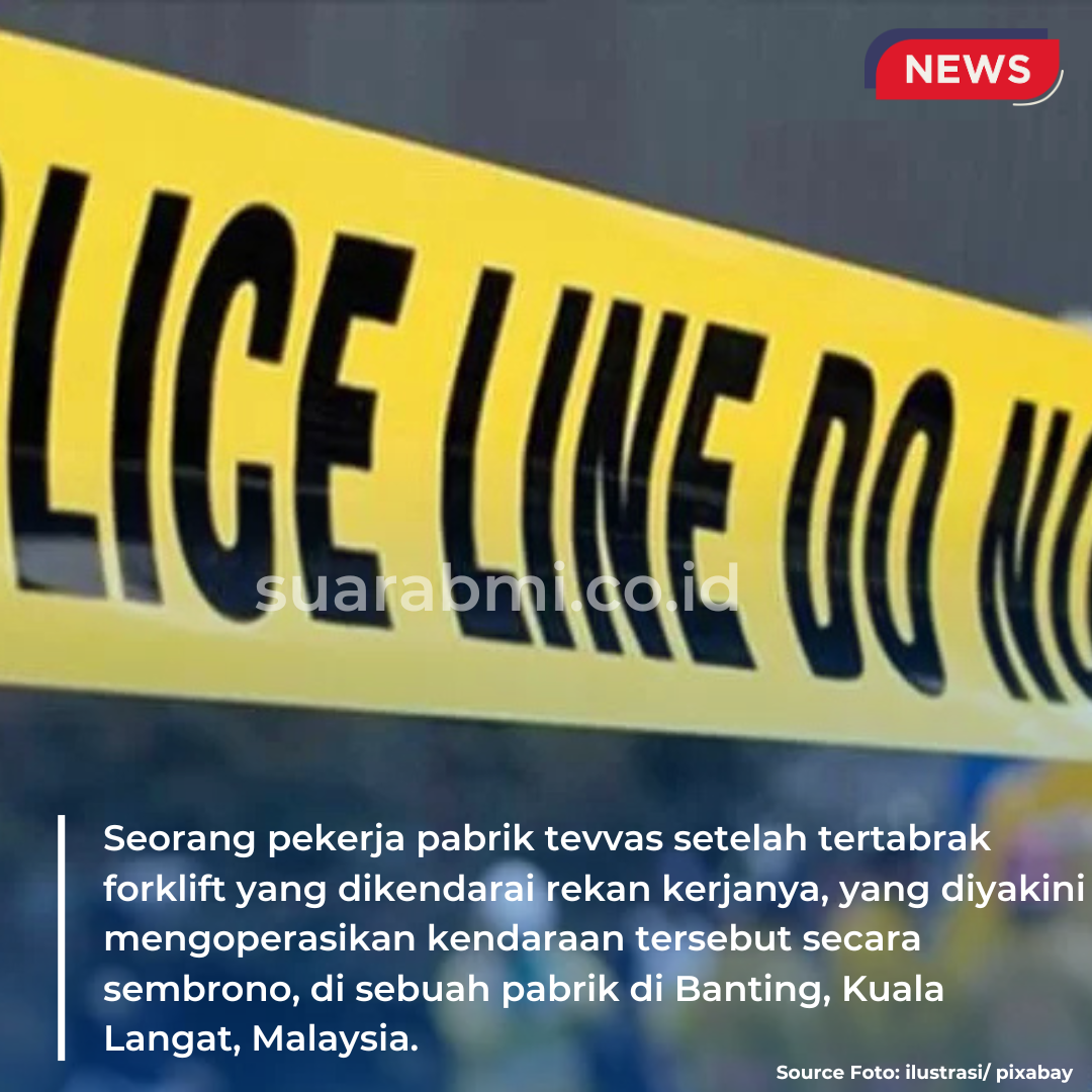 Pekerja Pabrik Tevvas Setelah Tertabrak Forklift yang Dikendarai Rekan Kerjanya