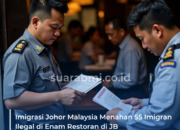 Imigrasi Johor Malaysia Menahan 55 Imigran Ilegal di Enam Restoran di JB