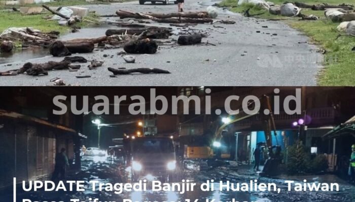 Banjir Dahsyat di Hualien Taiwan, 14 Tewas dan 124 Hilang Akibat Taifun Ragasa