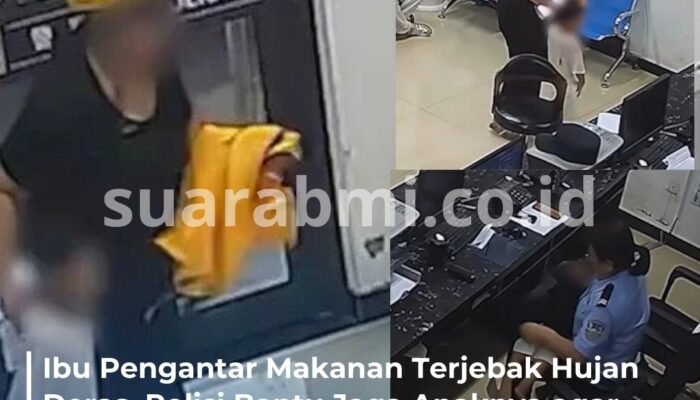Viral Polisi di Henan Sukarela Bantu Ibu Pengantar Makanan Jaga Anaknya Saat Terjebak Hujan Deras