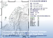 Gempa Bumi Guncang Tainan Pagi Buta: Magnitudo 4,0 dengan Kedalaman Sangat Dangkal