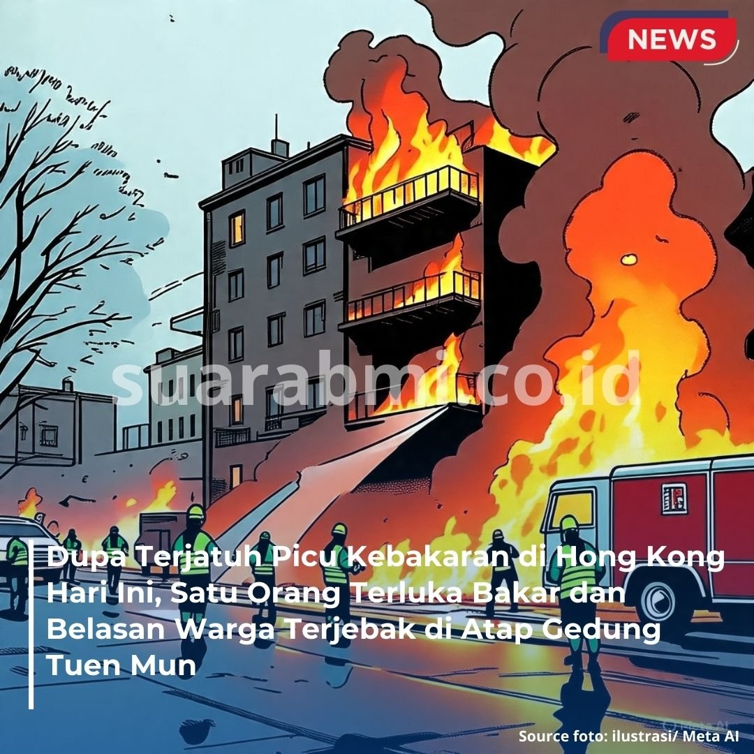 Kebakaran Dini Hari di Tuen Mun, Seorang Perempuan Alami Luka Bakar dan Belasan Warga Terjebak di Atap