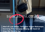 Aksi di Luar Nalar, Tersebar Video Rekaman Seorang Pria Sengaja Buang Air Kecil di Atas Rel Kereta Api