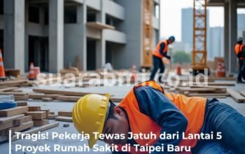 Tragis! Pekerja Tewas Jatuh dari Lantai 5 Proyek Rumah Sakit di Taipei Baru
