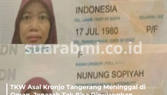 TKW Asal Kronjo Tangerang Meninggal di Oman, Jenazah Dimakamkan di Negeri Orang