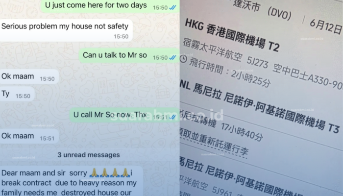 Majikan di Hong Kong Rugi Rp20 Juta, Pekerja Rumah Tangga Hanya Bertahan Dua Hari Karena Alasan Gempa