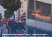 Sepeda Listrik yang Dicas Tanpa Pengawasan Picu Kebakaran di Kondominium Singapura, Lima Orang Dievakuasi