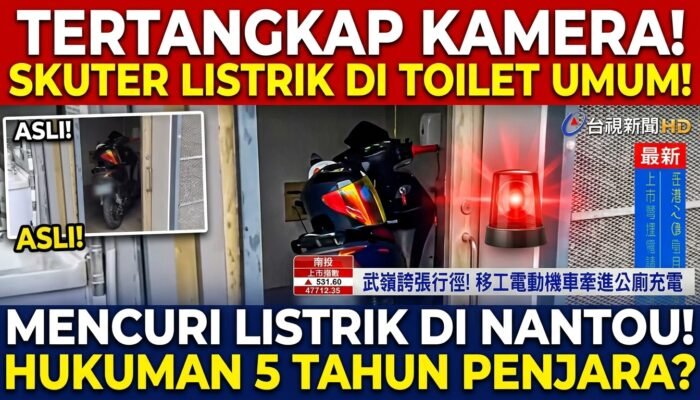 PMA Tertangkap Kamera Masukkan Motor Listrik ke Toilet Umum di Nantou, Denda 500ribu NT